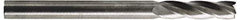 Hertel - 7/16", 3" LOC, 7/16" Shank Diam, 6" OAL, 4 Flute, Solid Carbide Square End Mill - Single End, Uncoated, Spiral Flute, 30° Helix, Centercutting, Right Hand Cut, Right Hand Flute - Apex Tool & Supply