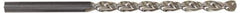 Guhring - 19/64", 130° Point, Parabolic Flute, High Speed Steel Taper Length Drill Bit - Bright Finish, 4-9/32" Flute Length, 6-1/2" OAL, Series 535 - Apex Tool & Supply