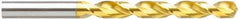 Guhring - 2.85mm 130° High Speed Steel Jobber Drill - TiN Finish, Right Hand Cut, Parabolic Flute, Straight Shank, 2-13/32" OAL, Standard Point - Apex Tool & Supply
