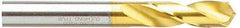 Guhring - 0.3228" 130° Parabolic Flute Cobalt Screw Machine Drill Bit - TiN Finish, Right Hand Cut, 1.457" Flute Length, 3.11" OAL, Standard Point, Straight Shank - Apex Tool & Supply