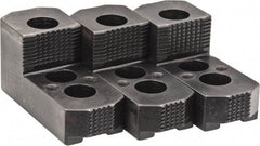 H & R Manufacturing - 12" Max Chuck Diam Compatibility, Case Hardened Steel 1.5mm x 60° Serrated Hard Lathe Top Jaws - 1 Step, 0.827" Groove Width, 2" Wide x 4-7/8" Long x 2-15/32" High - Apex Tool & Supply