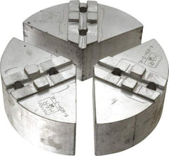 H & R Manufacturing - 6" Chuck Capacity, Tongue & Groove Attachment, Round Soft Lathe Chuck Jaw - 3 Jaws, Aluminum, 1-1/2" Btw Mount Hole Ctrs, 3" Long x 6" Wide x 2" High, 5/16" Groove - Apex Tool & Supply