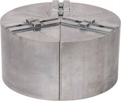 H & R Manufacturing - 8" Chuck Capacity, Tongue & Groove Attachment, Round Soft Lathe Chuck Jaw - 3 Jaws, Aluminum, 1-3/4" Btw Mount Hole Ctrs, 4" Long x 8" Wide x 4" High, 5/16" Groove - Apex Tool & Supply