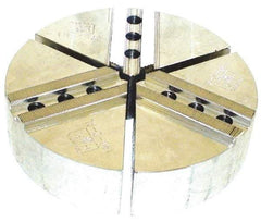 H & R Manufacturing - 12" Chuck Capacity, 1.5mm x 60° Serrated Attachment, Round Soft Lathe Chuck Jaw - 3 Jaws, Aluminum, 1.181" Btw Mount Hole Ctrs, 6" Long x 15" Wide x 4" High, 0.71" Groove, 14mm Fastener - Apex Tool & Supply