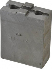 H & R Manufacturing - 6" Chuck Capacity, Tongue & Groove Attachment, Square Soft Lathe Chuck Jaw - Steel, 1-1/2" Btw Mount Hole Ctrs, 2-5/8" Long x 1-1/4" Wide x 3-3/8" High, 5/16" Groove - Apex Tool & Supply