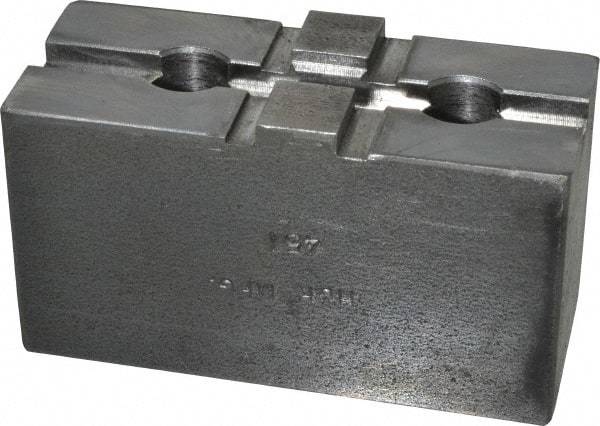 H & R Manufacturing - 8" Chuck Capacity, Tongue & Groove Attachment, Square Soft Lathe Chuck Jaw - Steel, 1-3/4" Btw Mount Hole Ctrs, 3-1/2" Long x 1-1/2" Wide x 1-7/8" High, 5/16" Groove - Apex Tool & Supply
