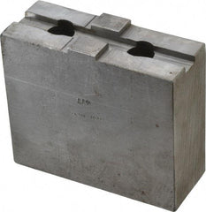 H & R Manufacturing - 10" Chuck Capacity, Tongue & Groove Attachment, Square Soft Lathe Chuck Jaw - Steel, 2.12" Btw Mount Hole Ctrs, 4-1/2" Long x 1-3/4" Wide x 3-7/8" High, 1/2" Groove - Apex Tool & Supply