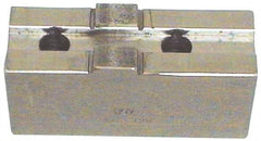 H & R Manufacturing - 8" Chuck Capacity, Tongue & Groove Attachment, Square Soft Lathe Chuck Jaw - Steel, 1-3/4" Btw Mount Hole Ctrs, 3-1/2" Long x 1-1/2" Wide x 3-3/8" High, 5/16" Groove - Apex Tool & Supply