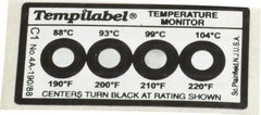 Tempil - 88/93/99/104°C Temp Indicating Label - Apex Tool & Supply