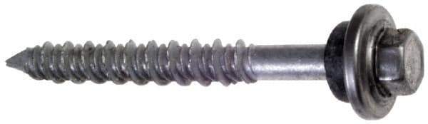 Made in USA - 1/4" Diam, 1-3/4" Length Under Head, Hex Drive, Concrete Screw & Masonry Fastener - Stainless Steel, Silver Climaseal Finish, Includes Drill Bit - Apex Tool & Supply