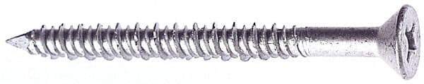 Made in USA - 1/4" Diam, 2-3/4" OAL, Phillips Drive, Concrete Screw & Masonry Fastener - Stainless Steel, Climashield Finish, Includes Drill Bit - Apex Tool & Supply
