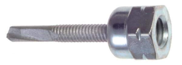 Buildex - 3/8" Zinc-Plated Steel Vertical (End Drilled) Mount Threaded Rod Anchor - 5/8" Diam x 1-1/2" Long, 3,125 Lb Ultimate Pullout, For Use with Steel - Apex Tool & Supply