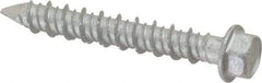 Made in USA - 1/4" Diam, 1-3/4" Length Under Head, Hex Drive, Concrete Screw & Masonry Fastener - Stainless Steel, Climashield Finish, Includes Drill Bit - Apex Tool & Supply