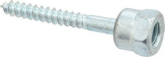 Buildex - 3/8" Zinc-Plated Steel Vertical (End Drilled) Mount Threaded Rod Anchor - 5/8" Diam x 2" Long, 1,760 Lb Ultimate Pullout, For Use with Wood - Apex Tool & Supply