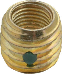 Made in USA - 3/8-24 Internal, 9/16-12 External, UNF, 33/64" Insert Length, Thread Locking Repair Inserts - Carbon Steel, Zinc Plate Finish, Grade 303 - Apex Tool & Supply