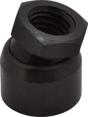 TE-CO - 1/2-13, 7/8" Pad Diam, Uncoated Bottom, Steel Toggle Pad - 17/32 Depth, 1" OAL, 3/4" Width Across Flats, Black Oxide Coated, Grade 12L14, 10° Swivel Angle - Apex Tool & Supply