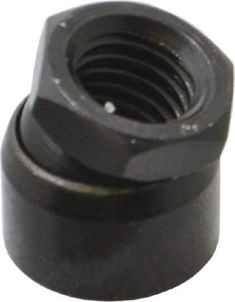 TE-CO - 5/8-11, 1" Pad Diam, Uncoated Bottom, Steel Toggle Pad - 9/16 Depth, 1-1/16" OAL, 7/8" Width Across Flats, Black Oxide Coated, Grade 12L14, 10° Swivel Angle - Apex Tool & Supply