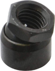 TE-CO - 5/8-11, 1" Pad Diam, Uncoated Bottom, Steel Toggle Pad - 9/16 Depth, 1-1/16" OAL, 7/8" Width Across Flats, Black Oxide Coated, Grade 12L14, 10° Swivel Angle - Apex Tool & Supply