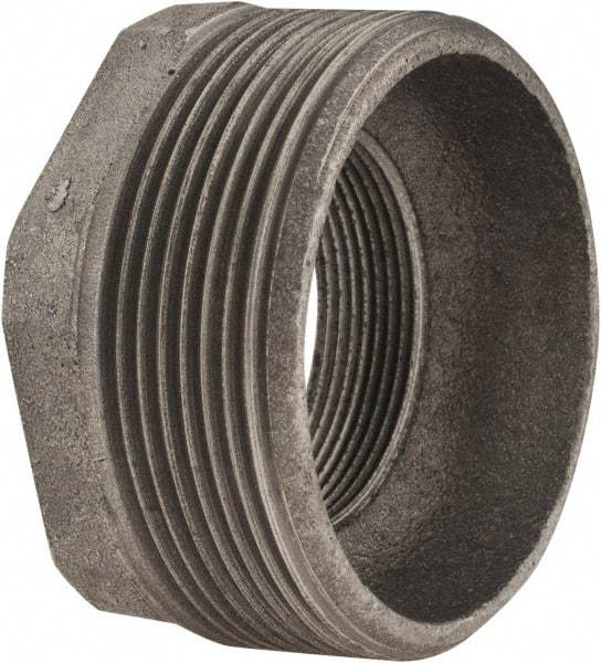 Made in USA - Size 3 x 2", Class 150, Cast Iron Black Pipe Hex Bushing - 300 psi, Threaded End Connection - Apex Tool & Supply