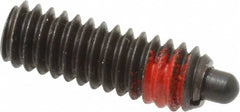 TE-CO - 1/4-20, 3/4" Thread Length, 1/8" Plunger Projection, Steel Threaded Spring Plunger - Apex Tool & Supply