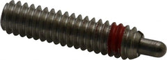TE-CO - 1/4-20, 1" Thread Length, 3/16" Plunger Projection, Zinc Plated Stainless Steel Threaded Spring Plunger - Apex Tool & Supply