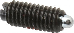 TE-CO - 10-32, 15/32" Thread Length, 0.065" Plunger Projection, Zinc Plated Steel Threaded Spring Plunger - Apex Tool & Supply