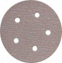 Norton - 5" Diam, 220 Grit, Aluminum Oxide Hook & Loop Disc - Very Fine Grade, Coated, B Weight Paper Backing, Series A275 - Apex Tool & Supply