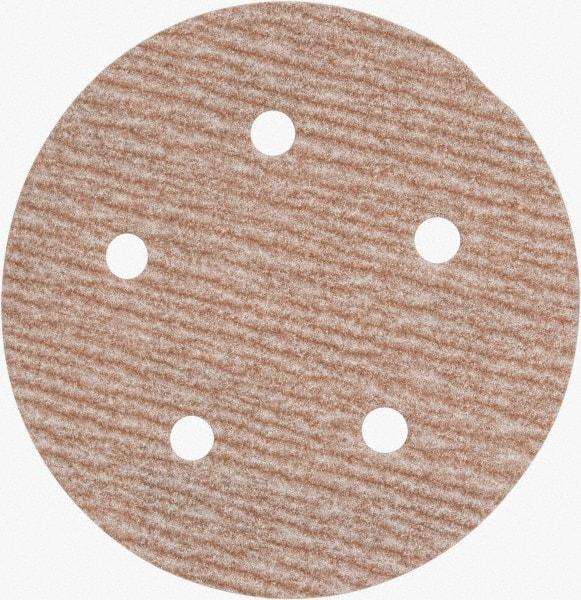 Norton - 5" Diam, 240 Grit, Aluminum Oxide Hook & Loop Disc - Very Fine Grade, Coated, B Weight Paper Backing, Series A275 - Apex Tool & Supply