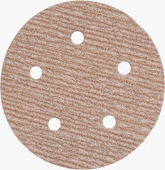 Norton - 5" Diam, 240 Grit, Aluminum Oxide Hook & Loop Disc - Very Fine Grade, Coated, B Weight Paper Backing, Series A275 - Apex Tool & Supply