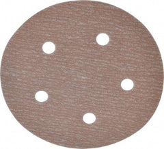 Norton - 5" Diam, 320 Grit, Aluminum Oxide Hook & Loop Disc - Extra Fine Grade, Coated, B Weight Paper Backing, Series A275 - Apex Tool & Supply