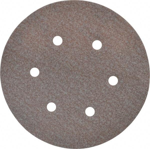 Norton - 6" Diam, 120 Grit, Aluminum Oxide Hook & Loop Disc - Fine Grade, Coated, B Weight Paper Backing, Series A275 - Apex Tool & Supply