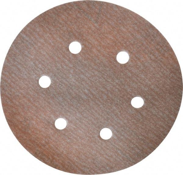 Norton - 6" Diam, 220 Grit, Aluminum Oxide Hook & Loop Disc - Very Fine Grade, Coated, B Weight Paper Backing, Series A275 - Apex Tool & Supply