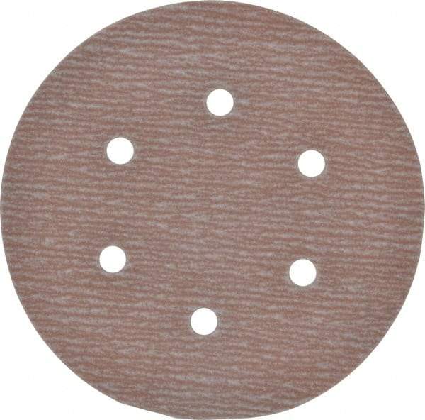 Norton - 6" Diam, 320 Grit, Aluminum Oxide Hook & Loop Disc - Extra Fine Grade, Coated, B Weight Paper Backing, Series A275 - Apex Tool & Supply
