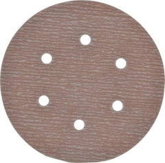 Norton - 6" Diam, 320 Grit, Aluminum Oxide Hook & Loop Disc - Extra Fine Grade, Coated, B Weight Paper Backing, Series A275 - Apex Tool & Supply