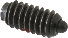 TE-CO - 1/4-20, 17/32" Thread Length, 0.078" Plunger Projection, Steel Threaded Spring Plunger - Apex Tool & Supply