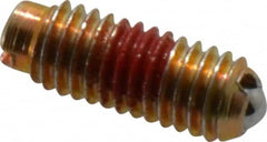 TE-CO - 10-32, 0.093" Ball Diam, 33/64" Body Length, 0.025" Max Ball Reach, Threaded Ball Plunger - Apex Tool & Supply