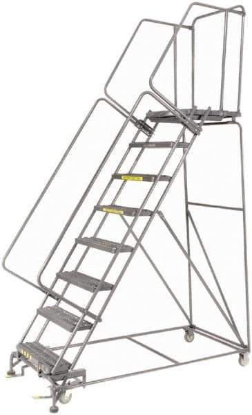 Ballymore - 113" 8 Step Ladder - 450 Lb Capacity, 80" Platform Height, 24" Base Width x 68" Depth, Expanded Metal Tread - Apex Tool & Supply