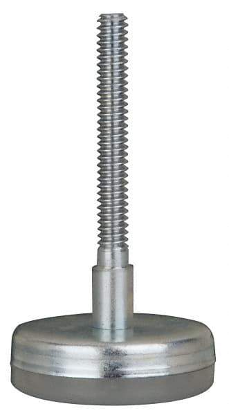 Gibraltar - 5/8-11 Bolt Thread, Stud Mount Leveling Pad & Mount - 500 Max Lb Capacity, 2.8" Base Diam, 4" Thread Length - Apex Tool & Supply