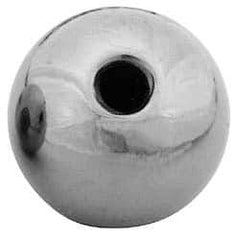 Gibraltar - 5/16-18 Thread, 1.38" Diam, Threaded Hole Ball Knob - Natural, Stainless Steel, Smooth Grip, 5/8" Hole Depth - Apex Tool & Supply
