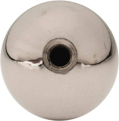Gibraltar - 1/4-28 Thread, 1.38" Diam, Threaded Hole Ball Knob - Natural, Steel, Smooth Grip, 5/8" Hole Depth - Apex Tool & Supply