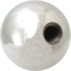 Gibraltar - 3/8-16 Thread, 1.38" Diam, Threaded Hole Ball Knob - Natural, Steel, Smooth Grip, 5/8" Hole Depth - Apex Tool & Supply