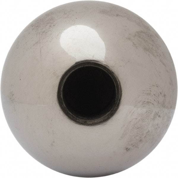 Gibraltar - 5/8-11 Thread, 1.88" Diam, Threaded Hole Ball Knob - Natural, Steel, Smooth Grip, 3/4" Hole Depth - Apex Tool & Supply