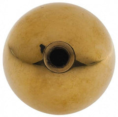 Gibraltar - 10-32 Thread, 1" Diam, Threaded Hole Ball Knob - Natural, Brass, Smooth Grip, 3/8" Hole Depth - Apex Tool & Supply