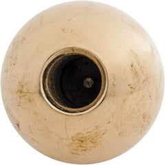 Gibraltar - 1/2-13 Thread, 1.38" Diam, Threaded Hole Ball Knob - Natural, Brass, Smooth Grip, 5/8" Hole Depth - Apex Tool & Supply