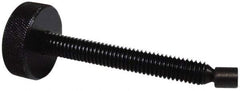 Gibraltar - 3/8-16 Knurled Shoulderless Swivel Pad Tip Steel Thumb Screw - 2-15/16" OAL, 1-1/4" Head Diam x 7/16" Head Height, Black Oxide Finish - Apex Tool & Supply