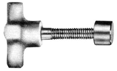 Made in USA - 1/2-13 Lobed Shoulder Swivel Pad Tip Steel Thumb Screw - 5-3/8" OAL, 2-1/2" Head Diam x 1-1/8" Head Height, Black Oxide Finish - Apex Tool & Supply