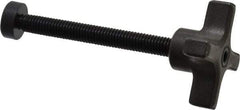 Made in USA - 3/8-16 Lobed Shoulder Swivel Pad Tip Steel Thumb Screw - 4-1/2" OAL, 2" Head Diam x 1-1/8" Head Height, Black Oxide Finish - Apex Tool & Supply