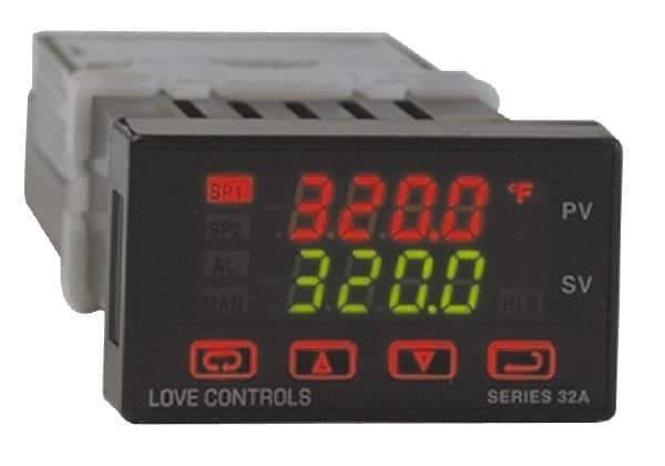 Dwyer - -350 to 4,208°F 1/32 DIN Temperature/Process Control - Dual 4-Digit LCD Display, Fuzzy Logic PID Control, 100-240 VAC/VDC - Apex Tool & Supply