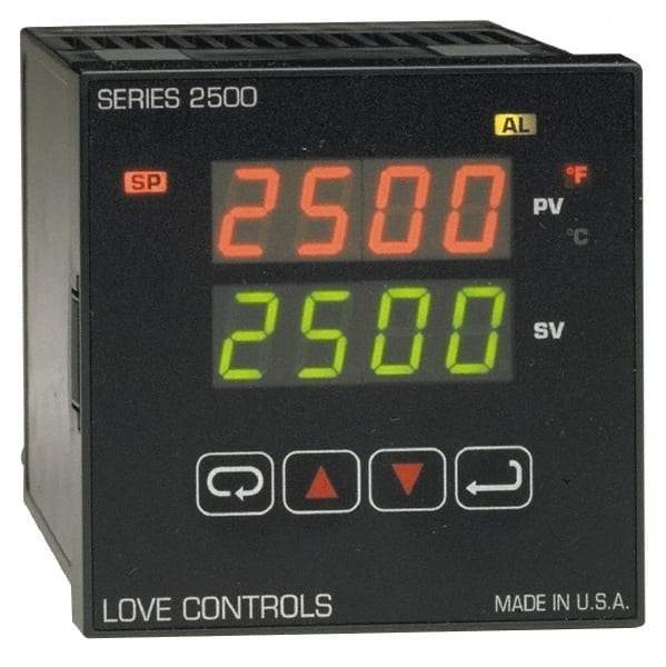 Dwyer - -350 to 2,500°F 1/4 DIN Temperature Control - Dual 4-Digit LCD Display, PID Control, 100-240 VAC/VDC - Apex Tool & Supply