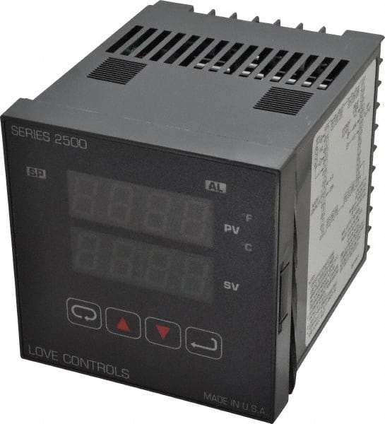 Dwyer - -350 to 2,500°F 1/4 DIN Temperature Control - Dual 4-Digit LCD Display, PID Control, 100-240 VAC/VDC - Apex Tool & Supply
